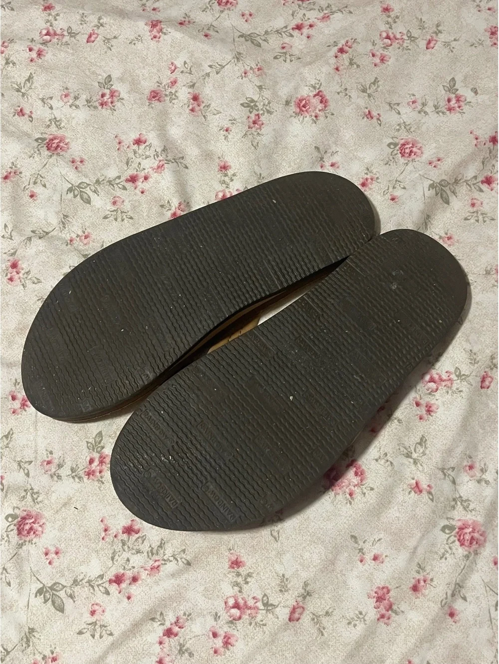 Rainbow Sandals Double-Layer Leather Flip Flops Tan Size 9 Men